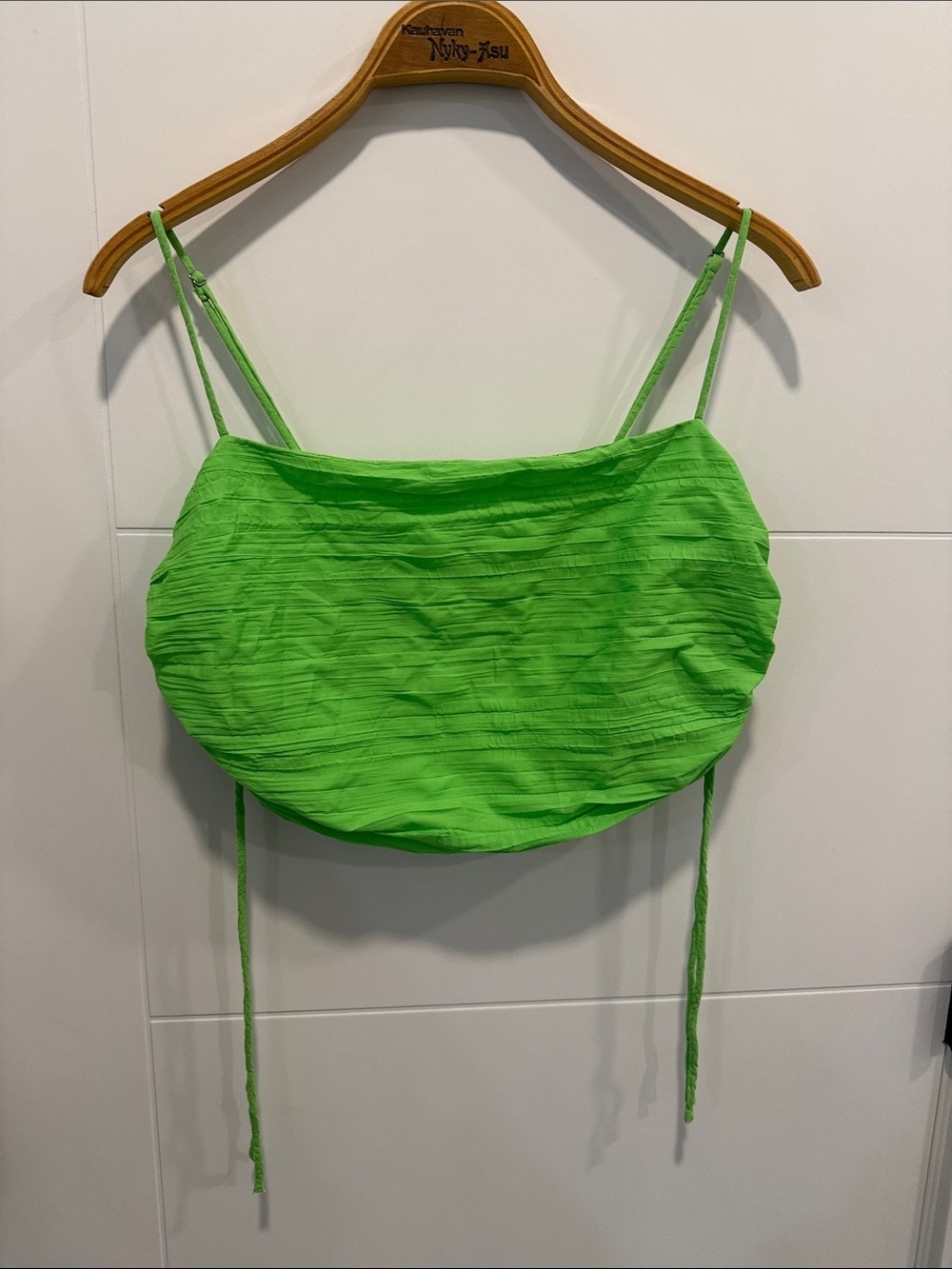 Urban Outfitters Bright Lime Green Ruched Cami size large